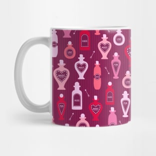 Vintage potion bottles Valentine's love burgundy Mug